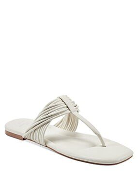Marc Fisher LTD Women's Tanya Flat Sandal, Cream, 10